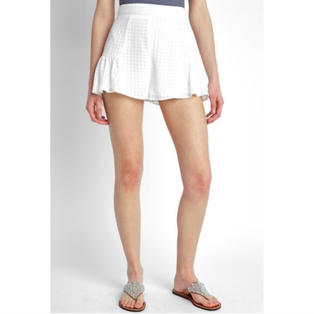 🌸Two for $30💲SMYM- WHITE SHORTS Flouncy SKIPPY Check Picnic NWT